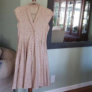 Vintage floral button down dress